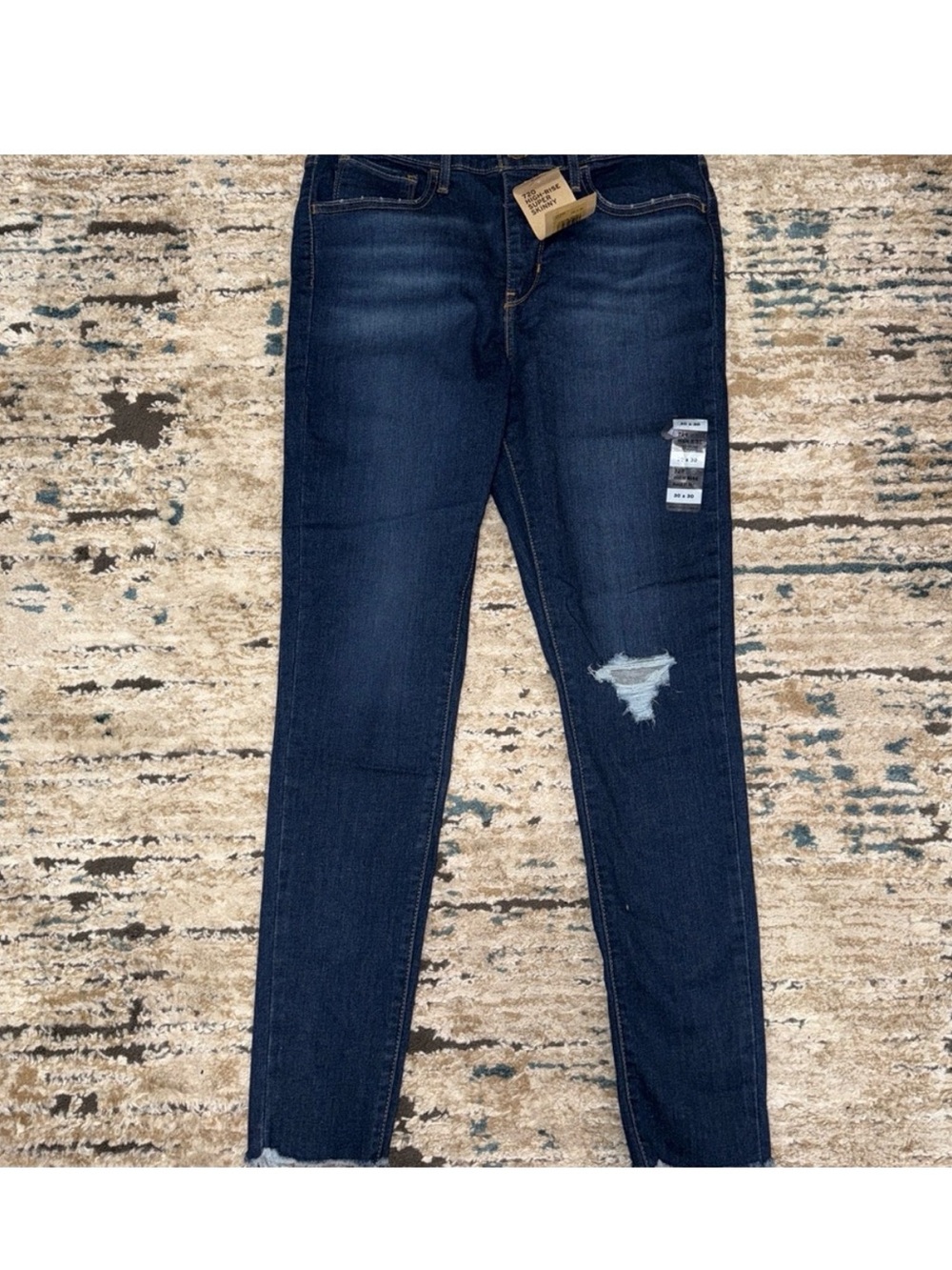Levi's Dark Blue Distressed Skinny Jeans for Women